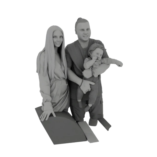 Family with Baby 3D Model