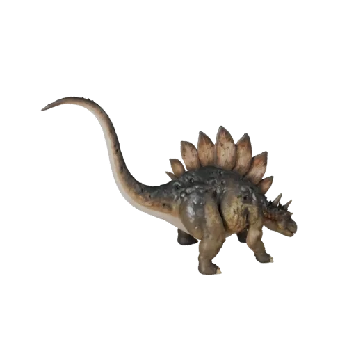 Modello 3D Stegosauro Cartone Animato, rendering naturalistico di lato, asset animale stilizzato con contrappeso della coda,