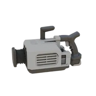 Modelo 3D Imprimible Lijadora Compacta, renderizado isométrico STL, mostrando plástico moldeado, mangos ergonómicos.