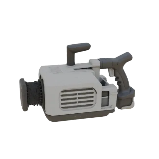 Modello 3D stampabile Smerigliatrice Compatta, rendering isometrico STL, che mostra plastica stampata, maniglie ergonomiche.