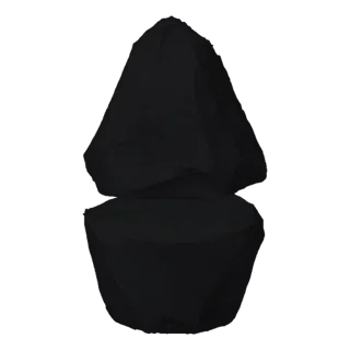 A 3D render of a jagged, dark obsidian rock with sharp edges and a reflective surface, set against a black background.