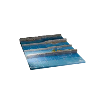 Modello 3D Kit Modulare Sorgente d'Acqua Stilizzata, vista isometrica del kit modulare, che mostra pietra bagnata, bordi dell