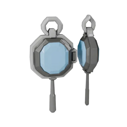 Gemstone Locket game ready 3D model, front view studio render, highlighting pendant seams, edges, and finish layers.
