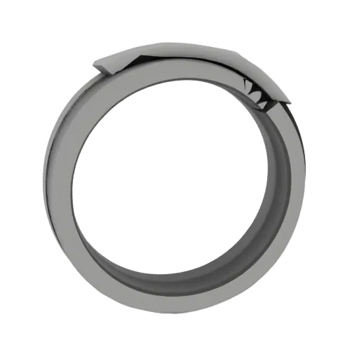 Anillo de Compromiso Apilable 3D listo para imprimir, renderizado de estudio frontal, mostrando forma, superficie y escala de