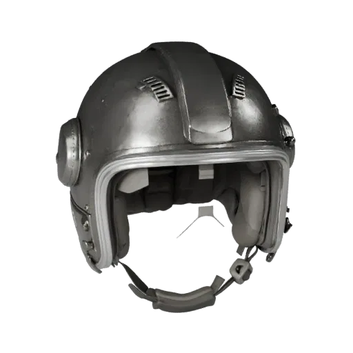 Riot Flight Helmet Printable 3D model, isometric STL render, showing metal, head-worn scale.