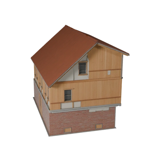 Casa Prefabricada Estilizada Modelo 3D - Activo para Videojuegos de Arquitectura