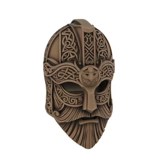 Viking Helmet with Beard 3D Model