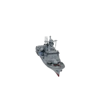 3D model of Project 22160 warship "Vasily Bykov", front and side view