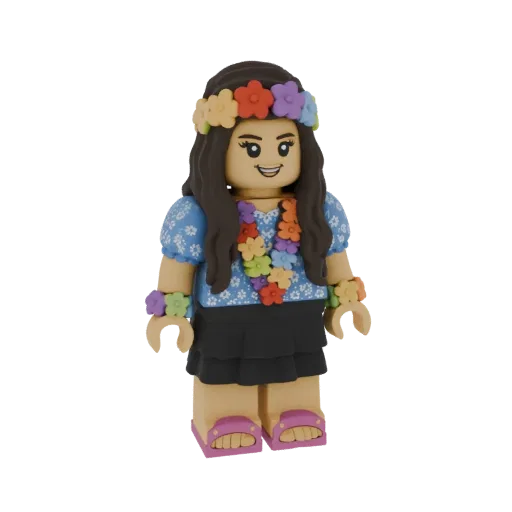 Retro Hippie Girl Figurine 3D Model