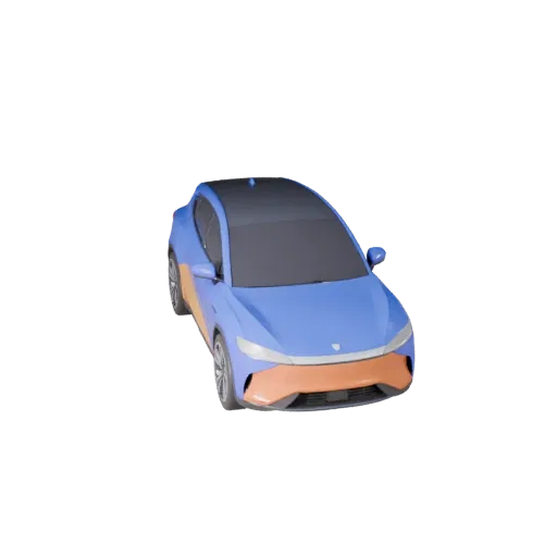 Cartoon Electric Car 3D Model - Stylized Game Asset