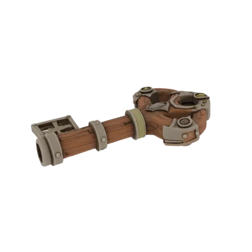 Fantasy Loot Key Printable 3D model, isometric STL render, showing aged wood, clear pickup silhouette.