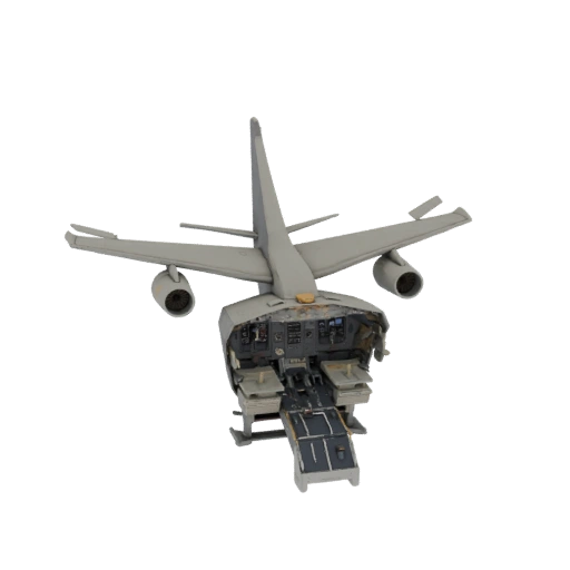 Cargo plane with detailed cockpit