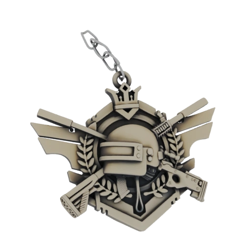 PUBG Victory Royale Keychain 3D Model