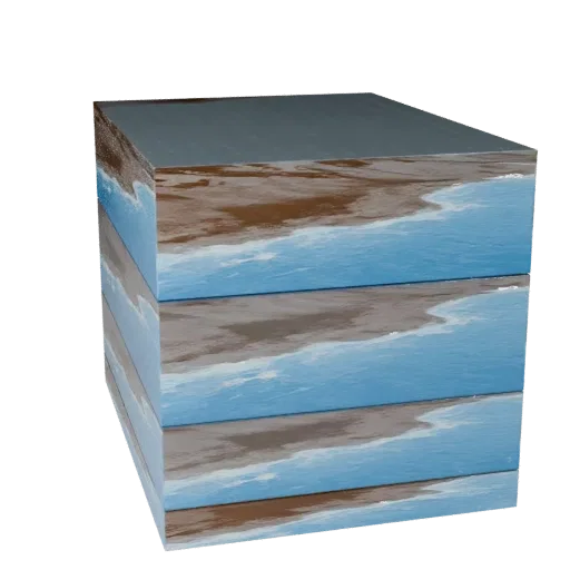 Icy Shoreline Pack Realistic 3D model, three-quarter environment render, showing wet stone, water edges.