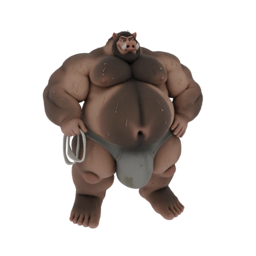 Muscular Boar Warrior 3D Model