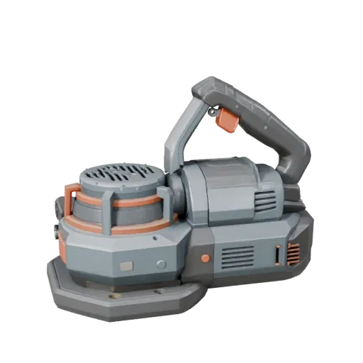 Workshop Sander Stylized 3D model, stylized isometric render, showing molded plastic, ergonomic handles.