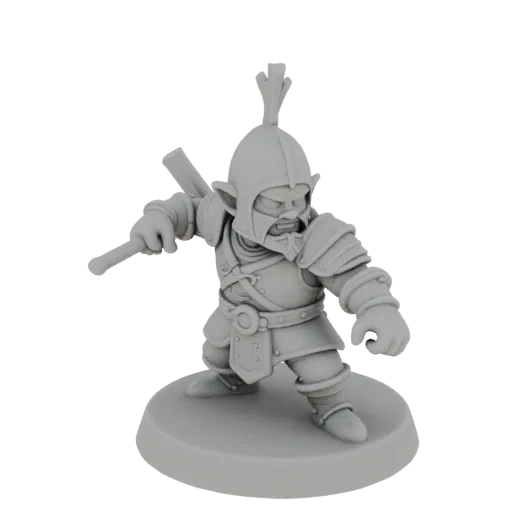 Medieval Dwarf Fighter Miniature STL - Attack