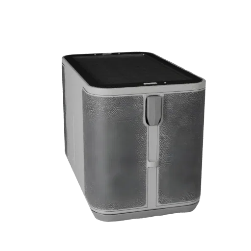 Smart Style Speaker 3D model, home interior, three-quarter front view, Unreal Engine viewport, plastic detail.