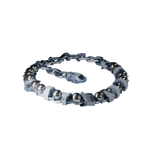 Chain Pearl Necklace game ready 3D model, three-quarter studio render, showing necklace silhouette and surface contrast.