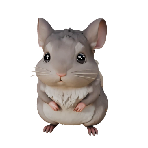 Мультяшная шиншилла 3D модель - Стилизованный ассет для анимации