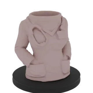 3D model of a doctor's lab coat with a stethoscope draped over the collar, presented on a black circular base.