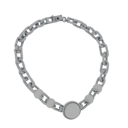 Chain Pearl Necklace print ready 3D model, perspective studio render, showing necklace form, surface, and scale cues.