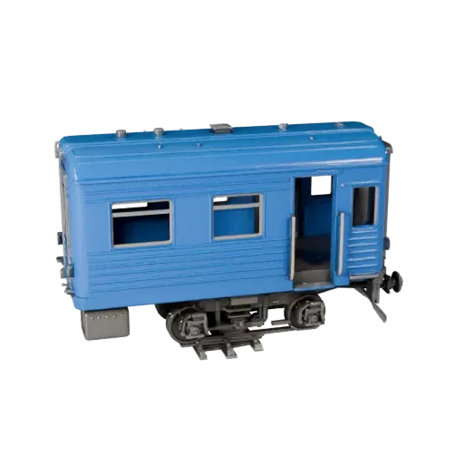 Personenzug 3D-Modell, Drei-Viertel-Spiel-Viewport, für Unreal Engine bereites Fahrzeug-Asset mit schienenbereitem Profil, Ac