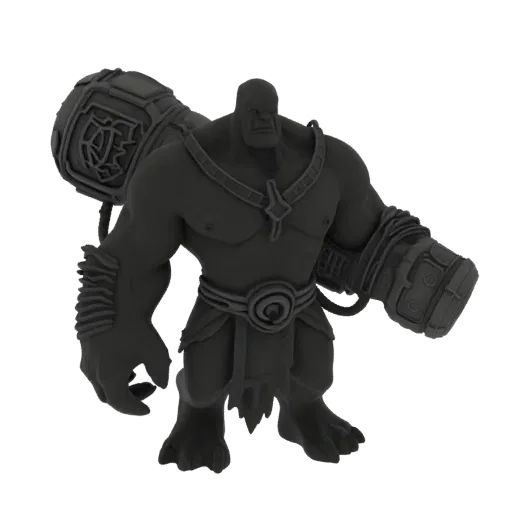 Dark Fantasy Blooded Troll Enemy Miniatur STL, Drei-Viertel-Tabletop-Rendering, harzdruckbare Feindminiatur aus Holzkohleeise