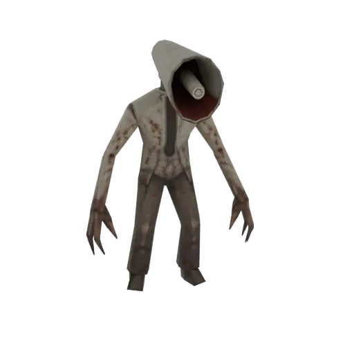 3D model of a humanoid monster with a large speaker for a head, wearing tattered clothes and sharp claws.