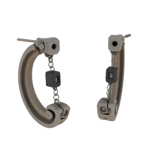 Hoop Stud Earrings scene ready 3D model, top-down studio render, showing earring silhouette and surface contrast.