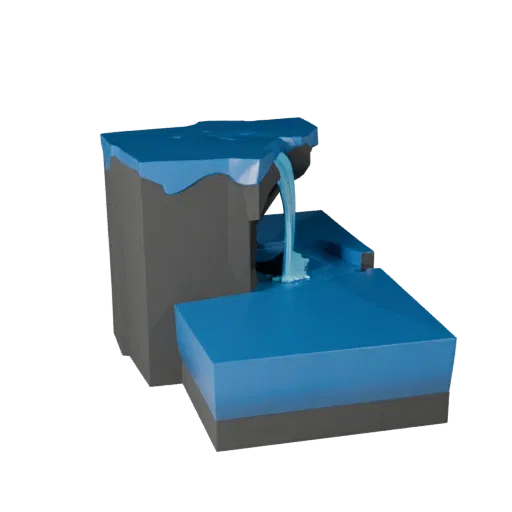 Cave Waterfall Pool Realistic 3D model, three-quarter environment render, showing wet stone, water edges.