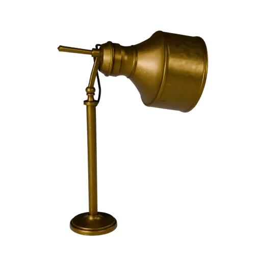 Brass Floor Lamp render detail 3D model, close-up hero shot, with clean topology and PBR shading on the lamp.