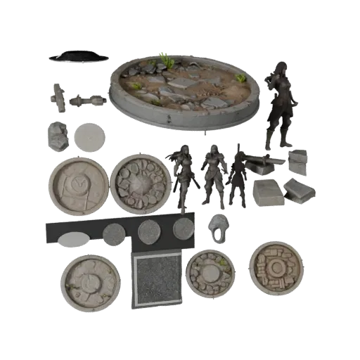 Snow Round Base product render 3D model preview showing rim shape, three-quarter studio view, height and ground texture