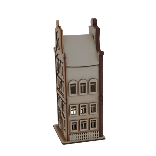 Wooden Dutch Gable House Model