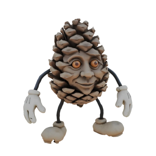 Anthropomorphic Pinecone Character