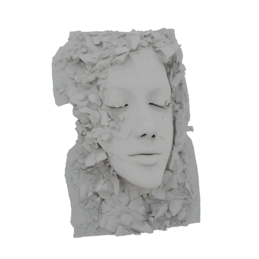 Fragmented Face Sculpture