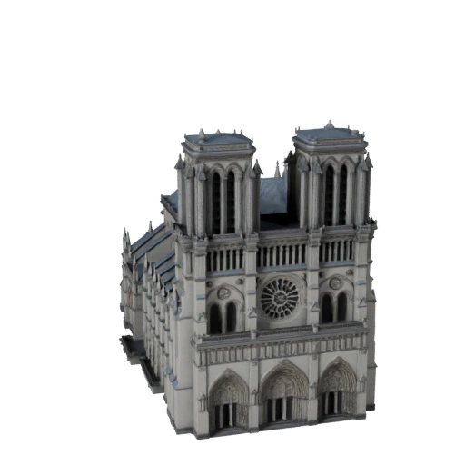 Высокополигональная 3D модель Собора Парижской Богоматери для Архитектурной визуализации
