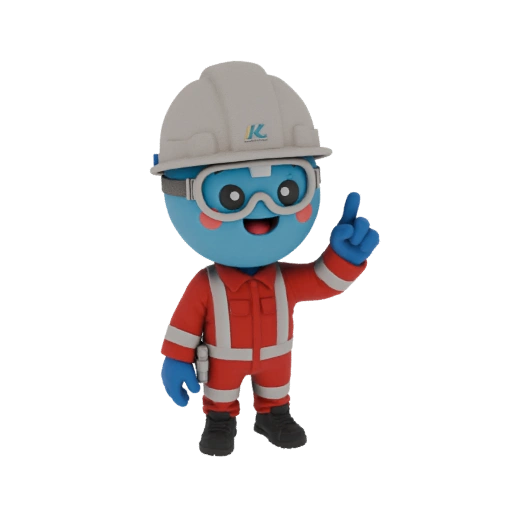 Blue Mascot Safety Officer 3D Model