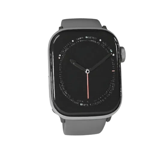 Fitness Smartwatch Product Viz 3D model, three-quarter studio product render, showing silicone, wearable fit.