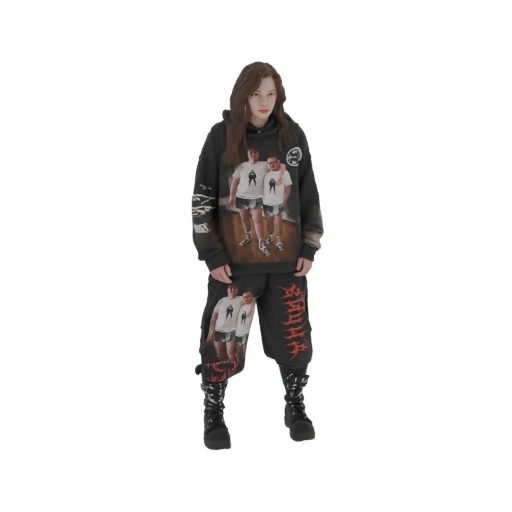 Graphic Hoodie and Cargo Pants 3D Model