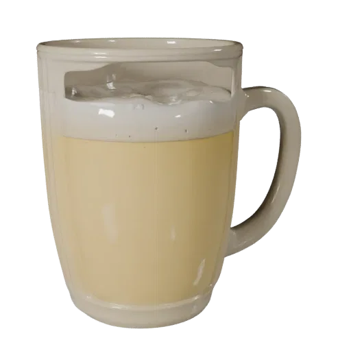 Cafe Tea Mug render detail 3D model, top-down studio render, with clean topology and PBR shading on the drink.