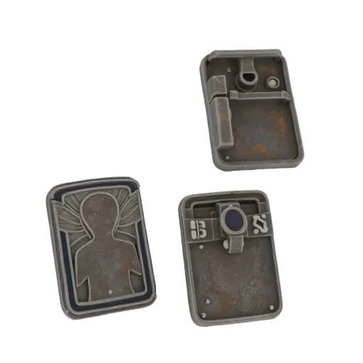 Vintage Lapel Pin scene ready 3D model, close-up hero shot, showing brooch silhouette and surface contrast.