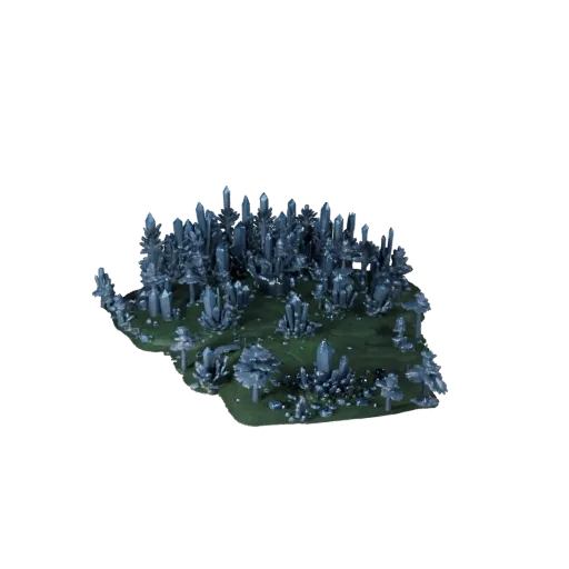 Fantasy Crystal Forest Biome Unity 3D model, isometric viewport view, showing terrain layers, terrain detail.