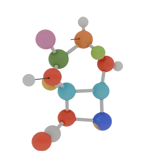 Classroom Molecule Set Realistic 3D model, three-quarter studio render, showing colored spheres, molecule layout.
