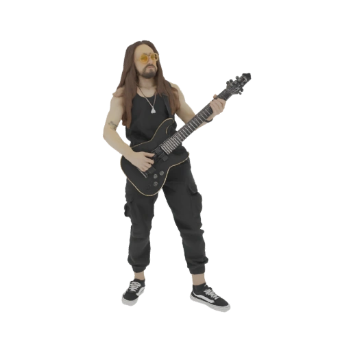 Heavy Metal Guitarist 3D Model