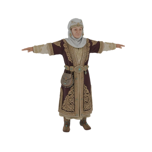 Traditional Central Asian Woman 3D Model