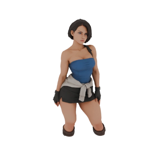 Jill Valentine 3D Model - Blue Tube Top and Black Skirt