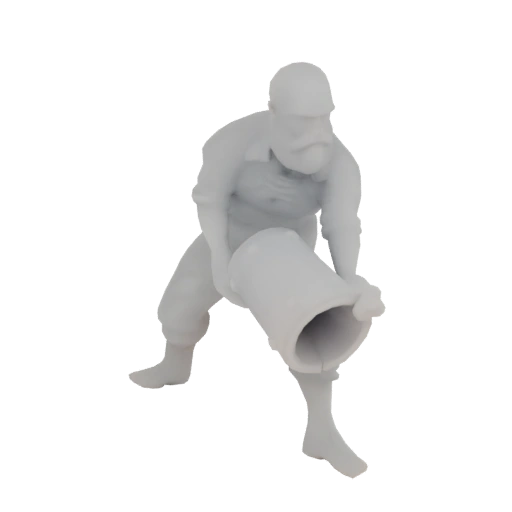 Farmer with Mortar 3D Model