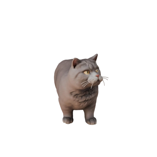 Мультяшная британская короткошерстная 3D модель - Стилизованный ассет для анимации