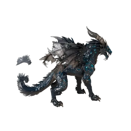 نموذج Chimera ثلاثي الأبعاد، عرض حيواني جانبي، أصل حيواني جاهز لـ Blender مع انتقالات أسطح سحرية، وتلميحات تشريحية مزخرفة، وم